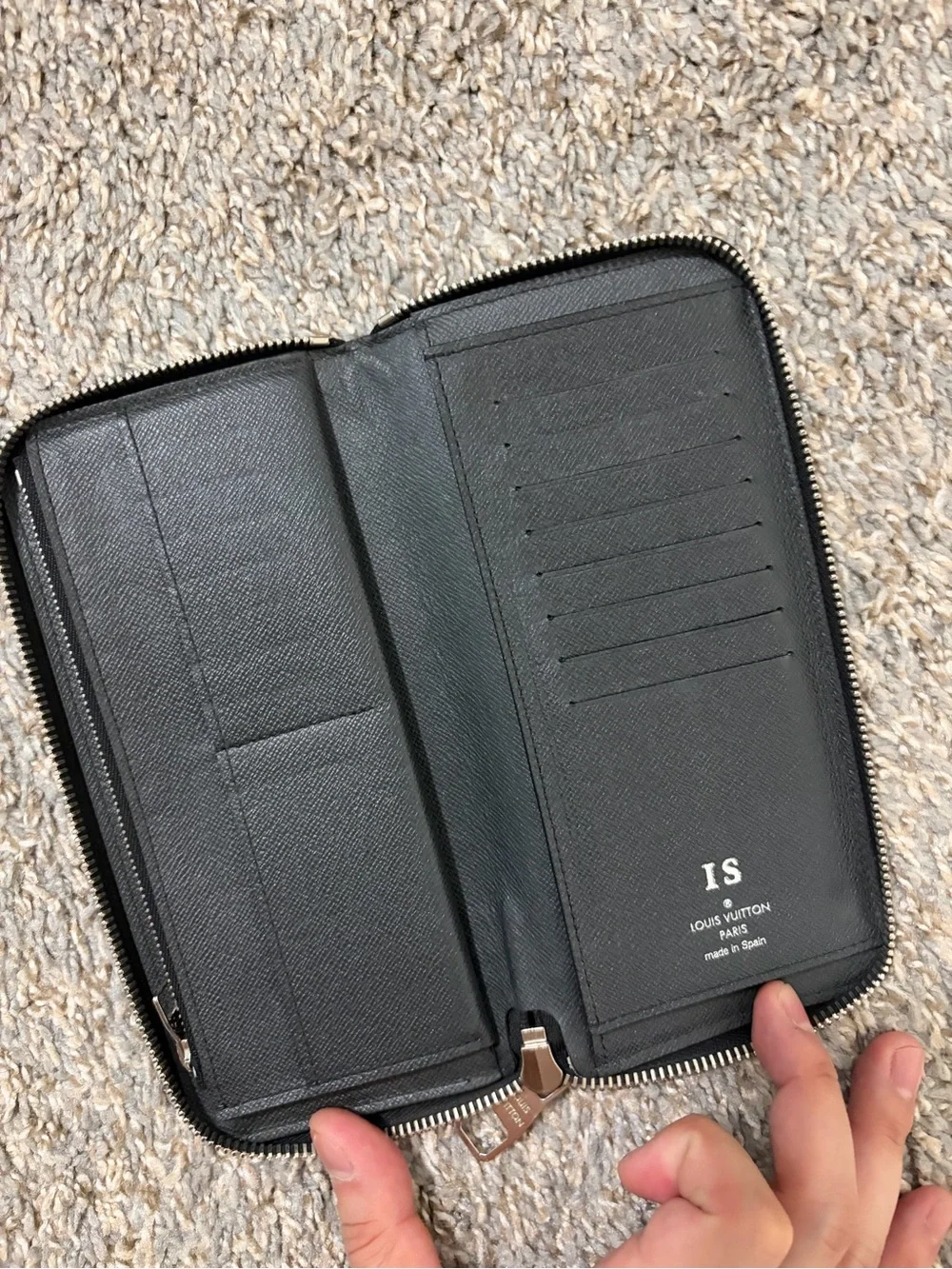 Louis Vuitton Black Zip Around Long Wallet
